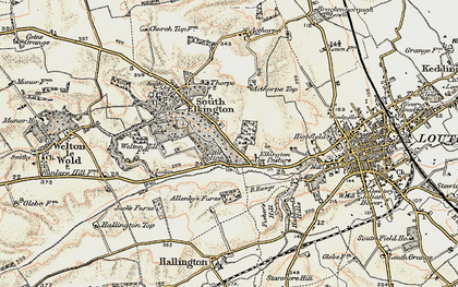 Old map of Acthorpe Top in 1903
