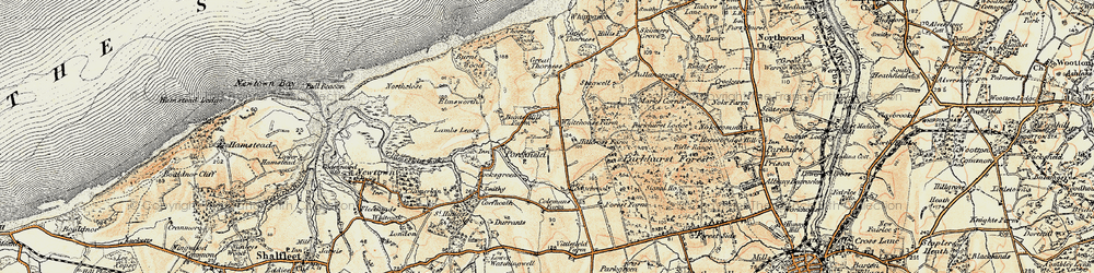 Old map of Little Whitehouse in 1899-1909