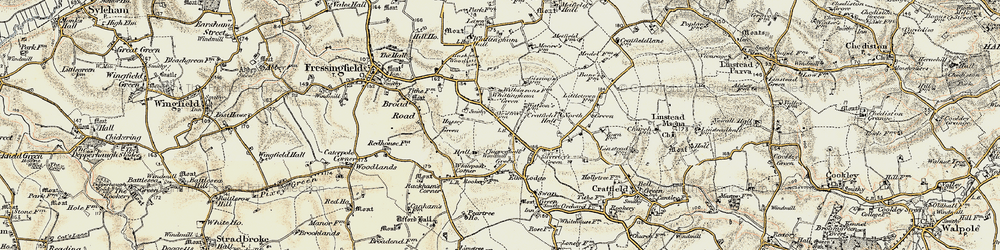 Old map of Little Whittingham Green in 1901-1902