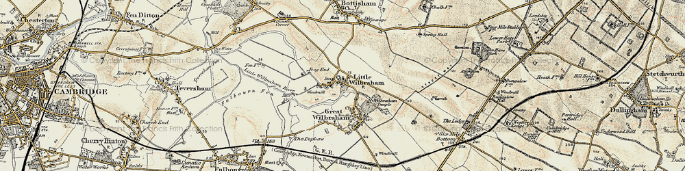 Old map of Little Wilbraham in 1899-1901