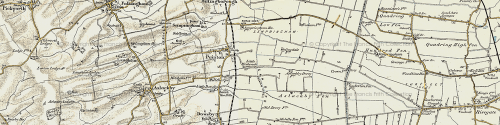 Old map of Pointon Fen in 1902-1903
