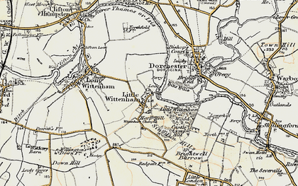 Old map of Little Wittenham in 1897-1898