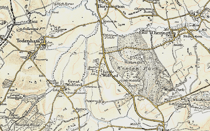 Old map of Wolford Fields in 1899-1901