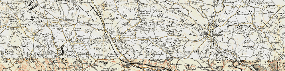 Old map of Little Wood Corner in 1897-1898