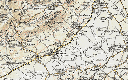 Old map of Little Worthen in 1902-1903