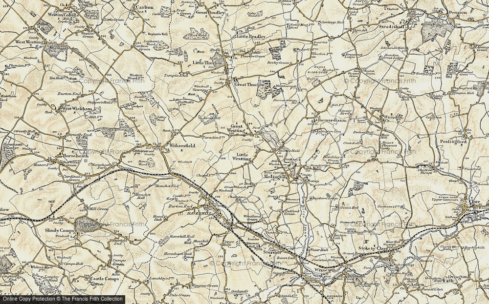 Old Map of Historic Map covering Broadlands Hall in 1899-1901