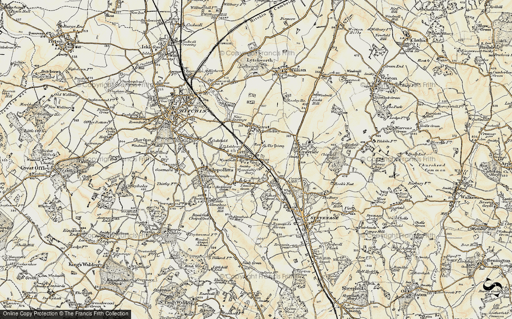 Old Map of Little Wymondley, 1898-1899 in 1898-1899