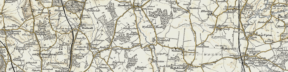 Old map of Little Wytheford in 1902