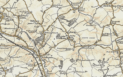 Old map of Little Yeldham in 1898-1901