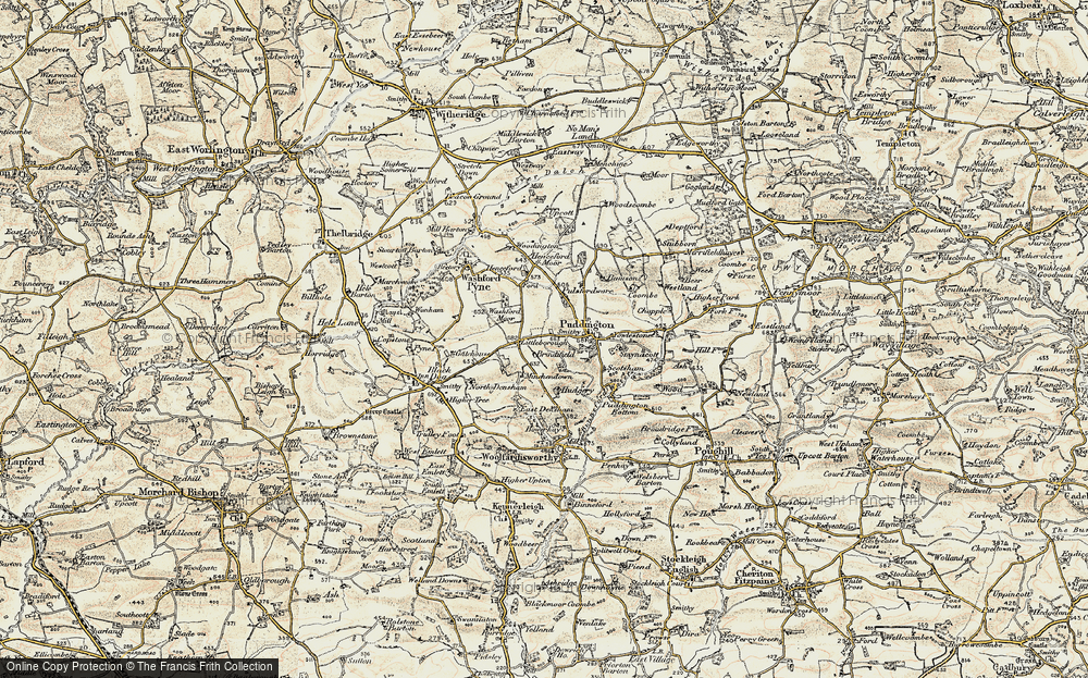Old Map of Historic Map covering Brindifield in 1899-1900