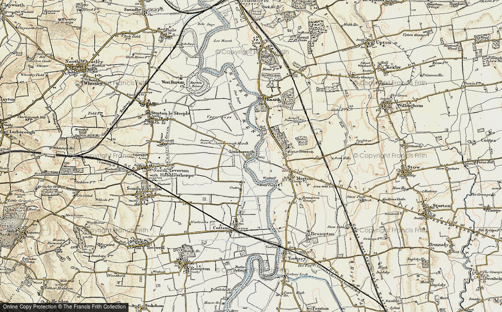 Old Map of Historic Map covering Gate Burton in 1902-1903