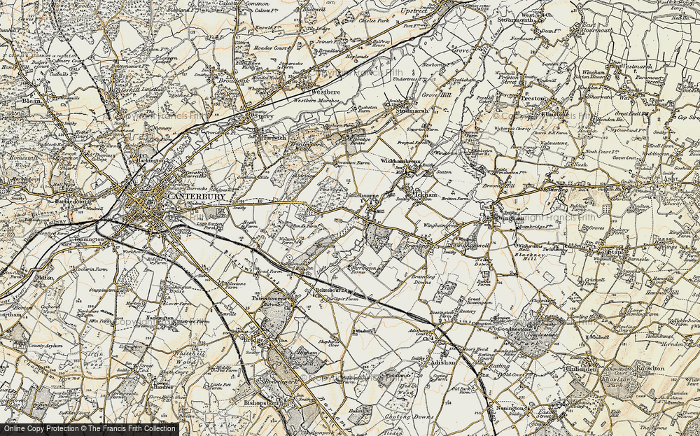 Old Map of Littlebourne, 1898-1899 in 1898-1899