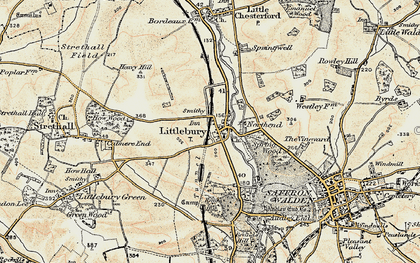 Old map of Littlebury in 1898-1901