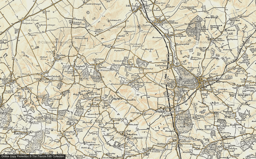 Old Map of Littlebury Green, 1898-1901 in 1898-1901