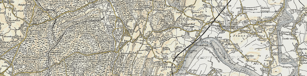 Old map of Littledean in 1899-1900