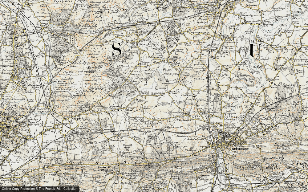 Old Map of Historic Map covering Whipley Manor in 1898-1909