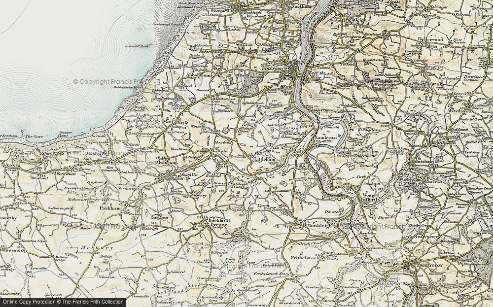 Old Map of Littleham, 1900 in 1900