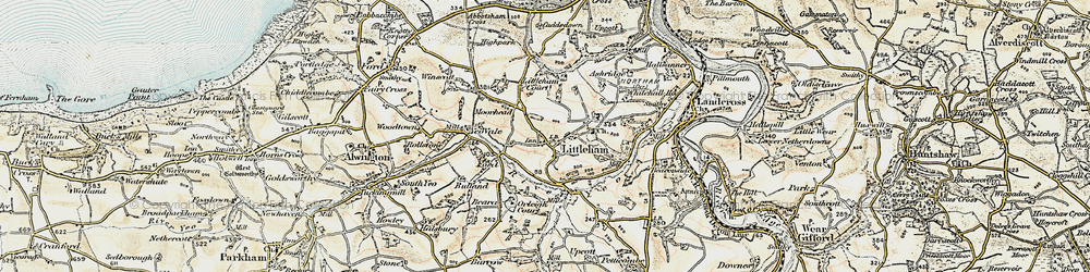Old map of Littleham Court in 1900