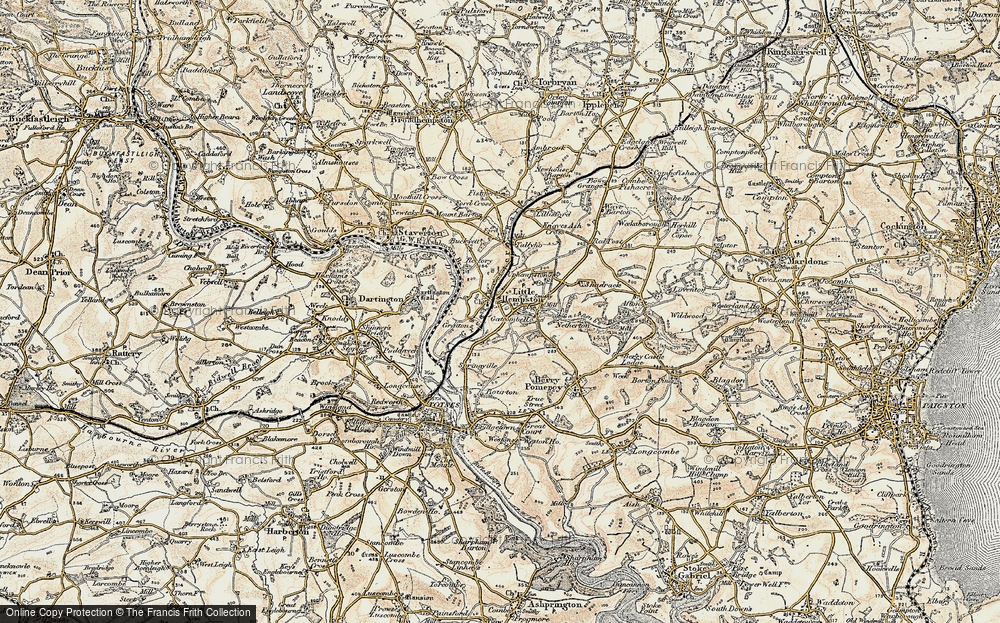 Old Map of Littlehempston, 1899 in 1899