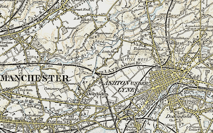 Old map of Littlemoss in 1903