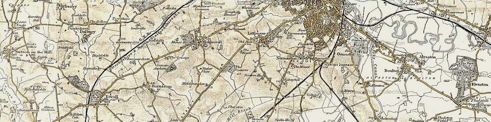 Old map of Littleover in 1902-1903