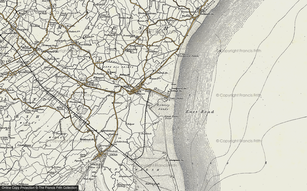 Old Map of Littlestone-on-Sea, 1898 in 1898