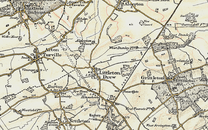 Old map of Littleton Drew in 1898-1899
