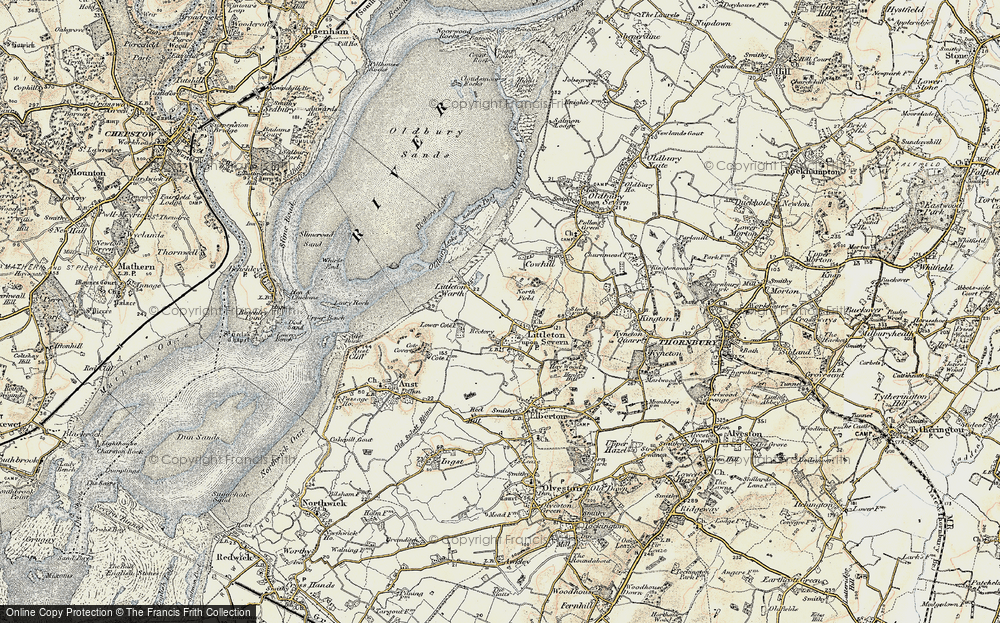 Old Map of Littleton-upon-severn, 1899 in 1899