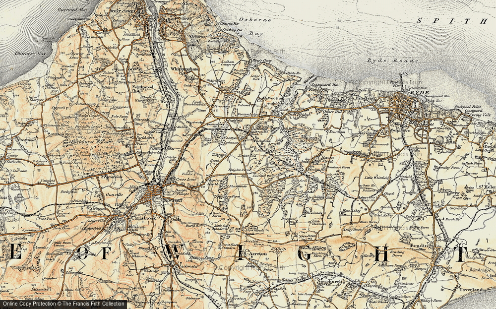 Old Map of Historic Map covering Briddlesford Lodge in 1899
