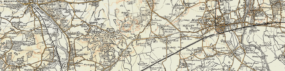 Old map of Littlewick Green in 1897-1909