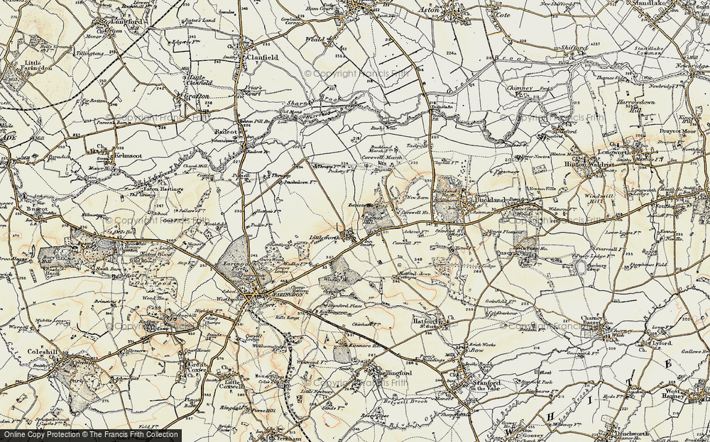 Old Map of Historic Map covering Barcote Hill in 1897-1899