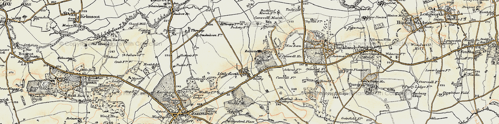 Old map of Barcote Manor in 1897-1899