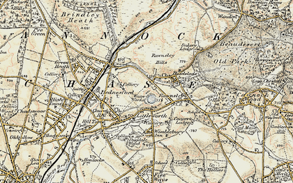 Old map of Bentley Brook in 1902