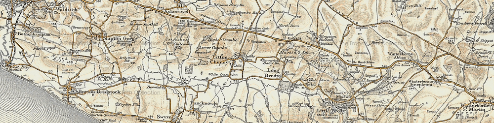 Old map of Litton Cheney in 1899