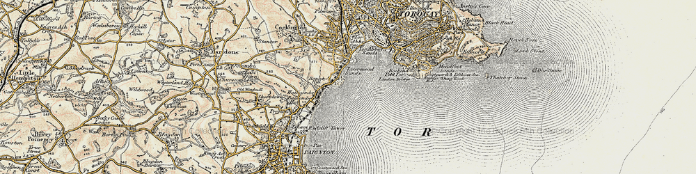 Old map of Torre Abbey in 1899