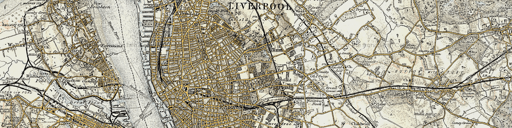 Old map of Liverpool in 1902-1903
