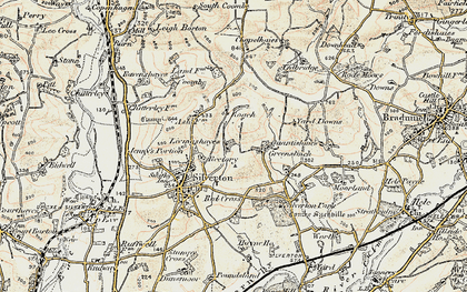 Old map of Yarde Downs in 1898-1900