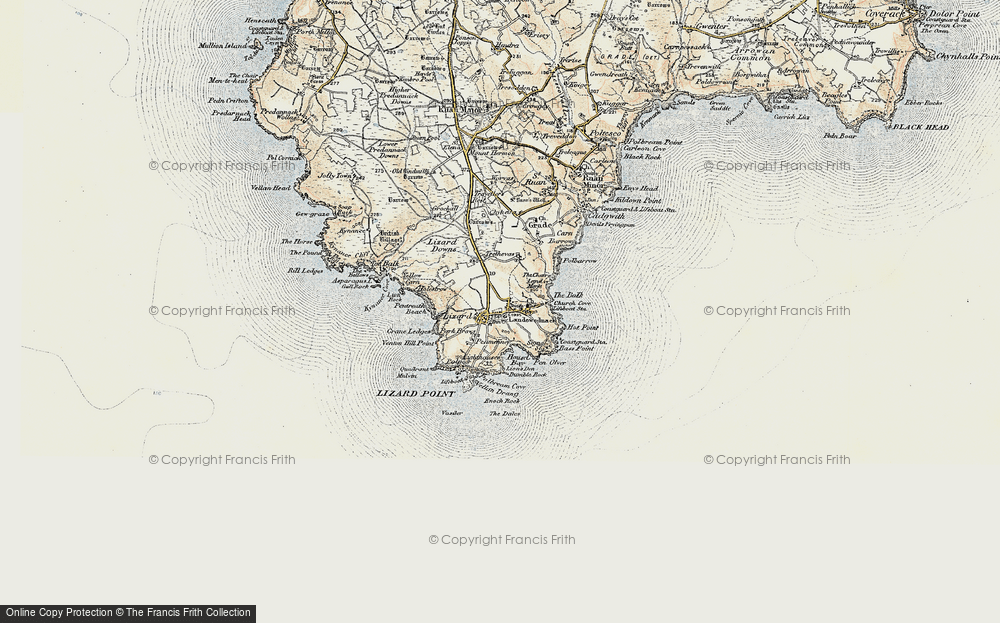 Old Map of Historic Map covering Bumble Rock in 1900