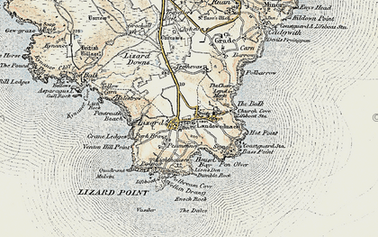 Old map of Lizard in 1900
