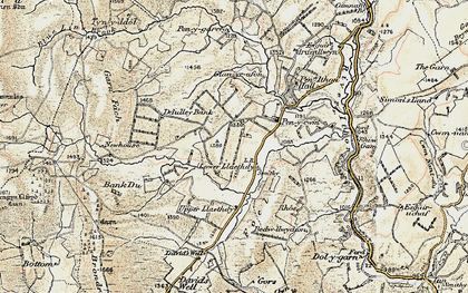 Old map of Llaithddu in 1901-1903
