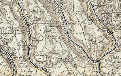 Old map of Llan-dafal in 1899-1900