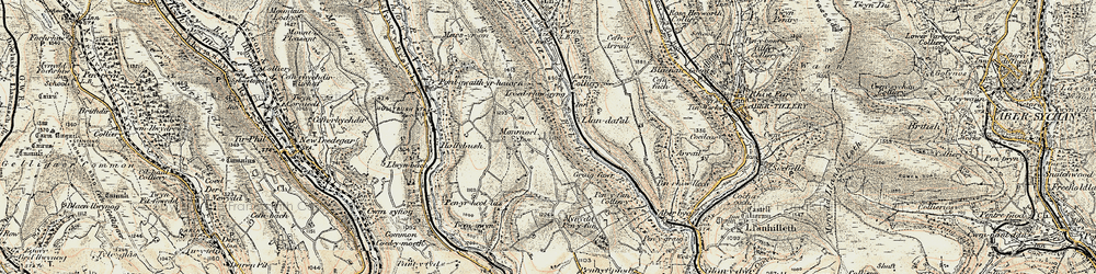 Old map of Llan-dafal in 1899-1900