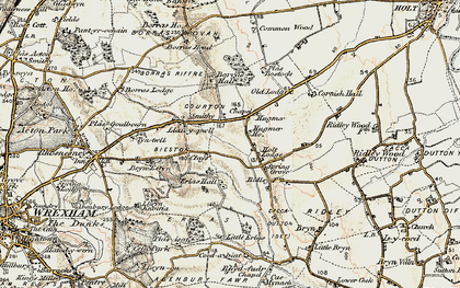 Old map of Llan-y-pwll in 1902