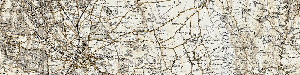 Old map of Llan-y-pwll in 1902