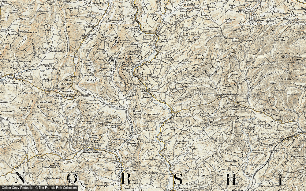 Old Map of Llananno, 1901-1903 in 1901-1903