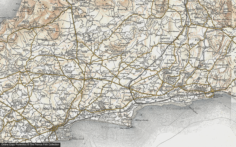 Old Map of Historic Map covering Brynrhydd in 1903