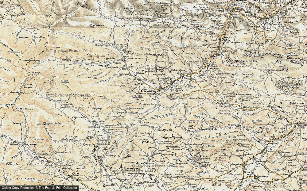 Old Map of Historic Map covering Mynydd Bâch in 1902-1903