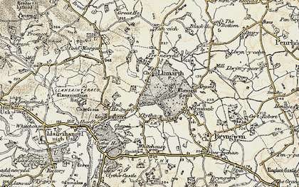 Old map of Llanarth in 1899-1900