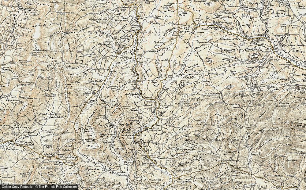 Old Map of Llanbadarn Fynydd, 1901-1903 in 1901-1903