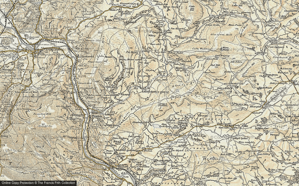 Old Map of Historic Map covering Blaenmilo-uchaf in 1900-1902